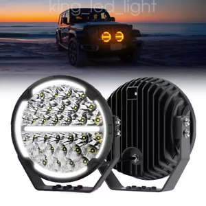 9INCH 1560W Round LED Work Light Offroad Driving Fog Pod Amber White DRL UTV SUV - Bild 1 von 10