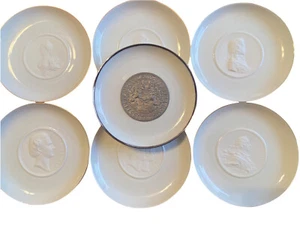 7 HUTSCHENREUTHER Porcelain Cameo Cabinet Plates PORTRAITS German Royalty 1814 - Picture 1 of 12