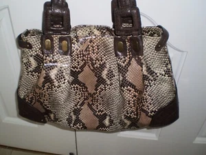 JESSICA SIMPSON HANDBAG LARGE TOTE/SHOULDER SNAKE PATTERN - Picture 1 of 11