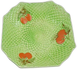 Vintage Crown Devon Green Square Serving Bowl\Dish with Red Leaf Tomato. - Picture 1 of 13
