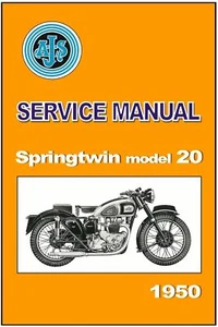 AJS Workshop Manual Model 20 Spring Twin 1950 Maintenance Service & Repair - Picture 1 of 5