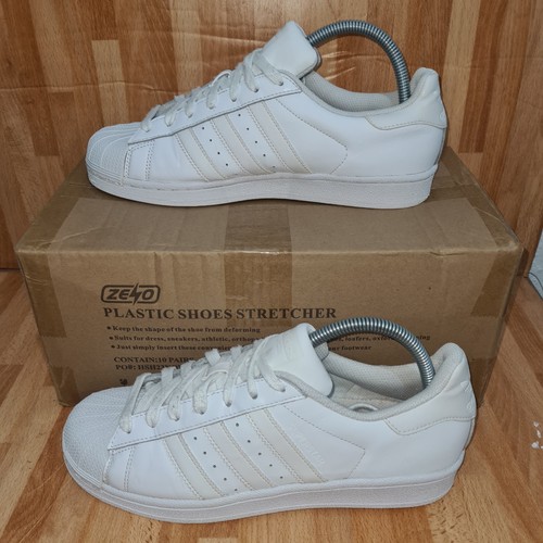 Adidas Superstar Taglia UK 7 EU 40 2 3 Tutto Bianco Scarpe Uomo Sneakers