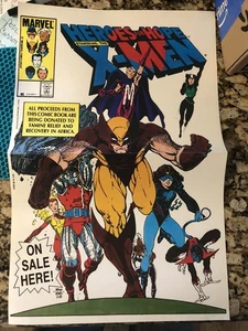 X-Men Heroes For Hope Promo Poster 1985 Art Adams 11”x17” When Unfolded - Bild 1 von 4