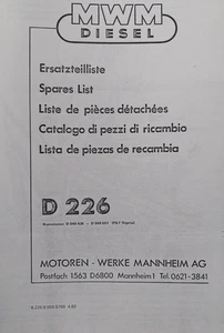 MWM D 226 / 2-4 Zylinder, Ersatzteiliste für stationären Einbau - Bild 1 von 5