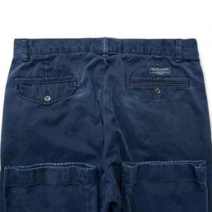 Pantaloni vintage Polo Ralph Lauren Hammond uomo 32x29 cotone navy pieghettato chino Y2K - Foto 1 di 8