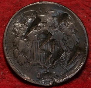 1864 Philadelphia Mint Copper Two Cent Coin - Picture 1 of 2