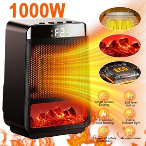 Electric Ceramic Small Space Heater, Portable Heating Fan, Adjustable Thermostat - Picture 1 of 11