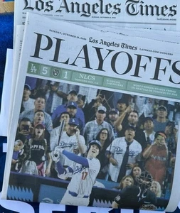 LOS ANGELES DODGERS - LA TIMES NEWSPAPER - SUNDAY, OCT 19, 2025 - UNICORN EDITIO - Picture 1 of 2