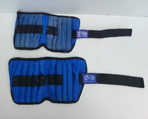 Pair of All Pro Weight Adjustable Wrist Weights Blue Cushioned Fit for Exercise - Picture 1 of 5