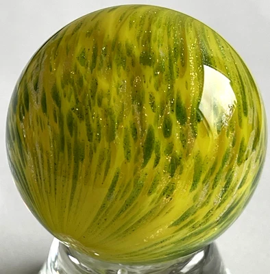 Steve Davis 2005 mármol firmado hecho a mano arte en vidrio 1,52 oro amarillo verde Foto 1 de 4