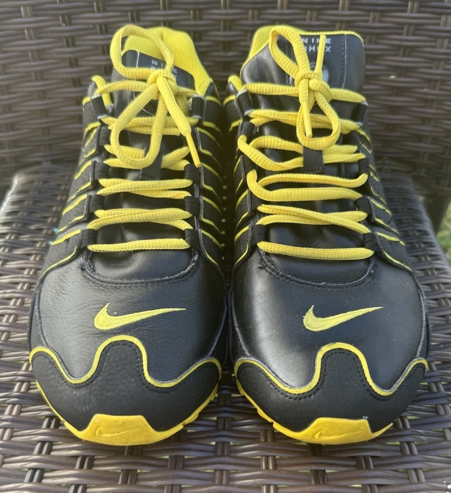 Nike Shox NZ NIKEiD Custom Black Yellow Men’s 12W RARE 626915-991 2014 VTG Shox - Image 1 of 4