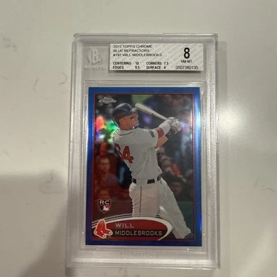 2012 Topps Chrome Blue Refractor RC Will Middlebrooks BGS 8 143/199 - Image 1 of 2