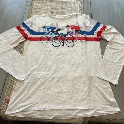 Camisa de ciclismo Terry Precision Soleil Flow blanca roja azul TDF para mujer talla XXL Foto 1 de 4