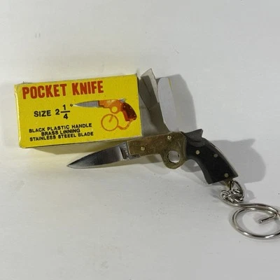 Pocket Knife Mini Revolver Pistol Gun Shaped Brass Folding Vintage Made Pakistan - Image 1 of 4