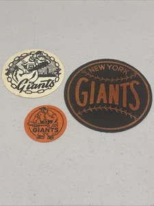 3 Vintage 1940’s 50’s Baseball Team Felt Type Logo Patch Patches NY Giants Lot - Bild 1 von 13