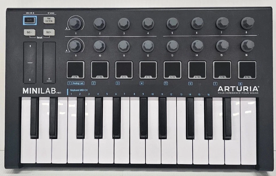 Arturia MiniLab mkII Universal Midi Controller - Black with wood sides  - Image 1 of 1