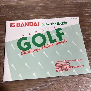Folleto manual de instrucciones Bandai Golf Challenge Pebble Beach NES Nintendo solamente - Imagen 1 de 4