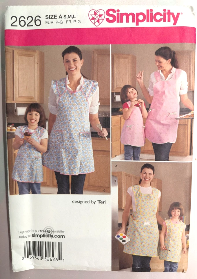 Simplicity 2626 Sz A SML Parent Child Kitchen Apron Set By Teri Uncut - Image 1 of 3
