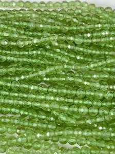 Grade AAA Green Peridot Faceted Round Beads 15.5" Strand 2mm 3mm 4mm - Picture 1 of 8