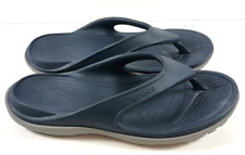 Crocs Mens Size 14 Sandals Flip Flops Navy/Gray Very Good Condition