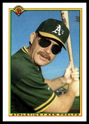1990 Bowman #462 Ken Phelps Oakland Athletics Baseball Card - Image 1 of 2