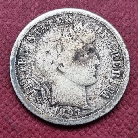1893 O Barber Dime 10c Better Grade #44692 Cover