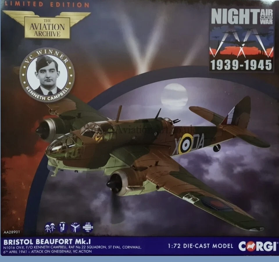 AA28901 Corgi Bristol Beaufort Mk.ITHE AVIATION ARCHIVENight Air War WWII 1939 - Image 1 of 1