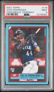 2022 Topps Throwback Thursday #119 Julio Rodriguez Mariners RC Rookie PSA 9 MINT