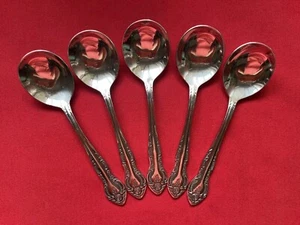 5er Set Washington Forge Charleston Edelstahl Runde Suppenlöffel KOSTENLOSER VERSAND IN DEN USA - Bild 1 von 4