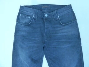 NUDIE Jeans Men‘s W30 BLACK HAZE GRIM TIM Slim Stretch Jeans Organic Cotton - Picture 1 of 12