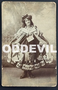 Dolly Tints Cream Banner Girl DRESS advertising studio real photo postcard RPPC - Picture 1 of 9
