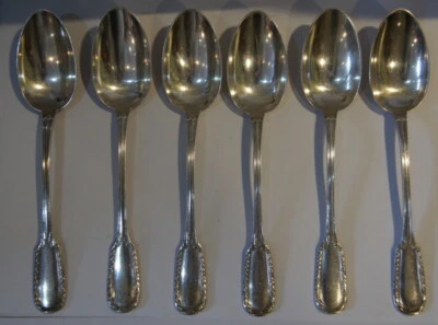 6 Cuillères Puiforcat de style Louis XVI  en argent massif poinçon minerve#5143# - Photo 1/4
