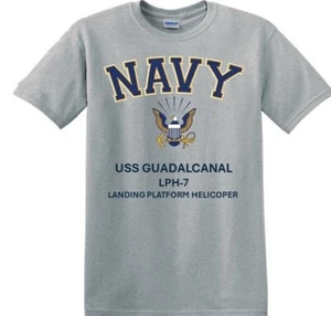 USS GUADALCANAL LPH-7* ANFIBIO * AQUILA NAVY*CAMICIA. LICENZA UFFICIALE - Foto 1 di 2