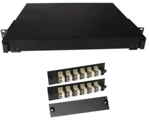 Panel de montaje en rack de fibra panel frontal cubierto 24 LC MM - Imagen 1 de 7