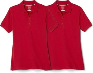 French Toast 2 Pack Girls Youth Short Sleeve Polo Shirts - Size: Large (10/12) - Picture 1 of 2