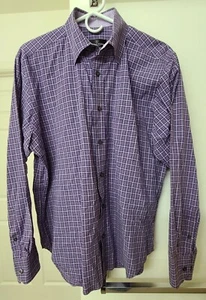 Bugatchi Uomo Mens M Long Sleeve Plaid Shirt  - Picture 1 of 9