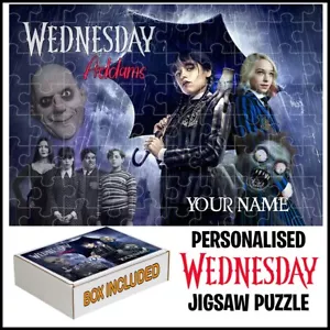 Personalised Wednesday Addams jigsaw puzzle- Add any name - Picture 1 of 3