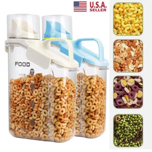 Large Dry Food Storage Containers w/Pouring Spout Measuring Cup for Grain Rice - Picture 1 of 23