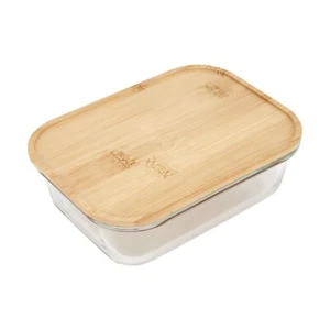NEW 500ml Glass Container with Bamboo Lid Store Reheat and Freeze Food BPA Free - Picture 1 of 4