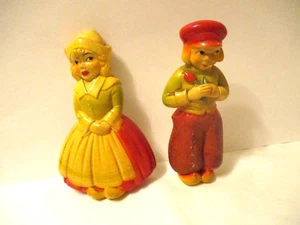 Chalkware Dutch Boy and Girl Wall Hanging - Picture 1 of 9