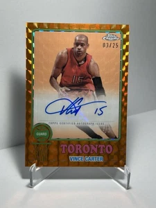 2024-25 Topps Chrome Basketball Vince Carter 1973 Topps Auto #G Orange /25 - Picture 1 of 3