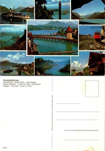 Switzerland Lake Lucerne Chapel Bridge Paddle Steamer Axenstrasse UNP Postcard - Picture 1 of 1