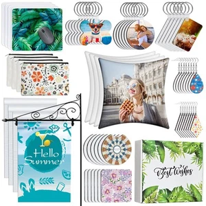 114Pcs Sublimation Blanks Products, Sublimation Blanks Set Including DIY Blan... - Picture 1 of 7
