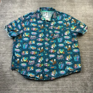 Disney Star Wars Shirt Mens Extra Large Blue Cantina All Over Print - Picture 1 of 8