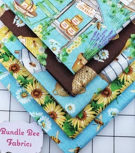 BEE CULTURE ~MICHAEL MILLER Fat Quarter paquete de (5) acolchado nuevo 100 % algodón - Imagen 1 de 6