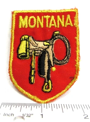 Vintage Montana MT Jacket Patch Badge Cowboy Western Saddle Travel Souvenir - Image 1 of 3