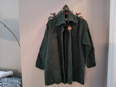 Carraig Donn Aran Cárdigan Suéter Mujer XL Lana Merino Hecho en Irlanda Foto 1 de 4