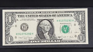 1988A $1 St. Louis "FW" U.S. Banknote FRN Block H/H Fr.# 1916-H SP134 - Picture 1 of 2