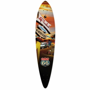 Yocaher Pintail Longboard Deck - Route 66 Series - Diner (DECK ONLY) - Picture 1 of 4
