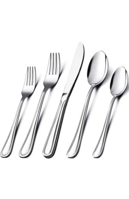 set posate, da 12 persone,60 pezzi,  in acciaio inox inossidabile - Immagine 1 di 4